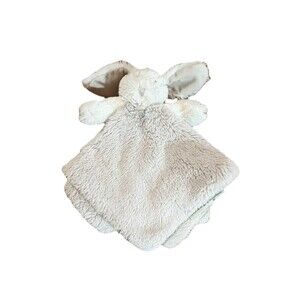 Blankets & Beyond White & Gray Bunny Lovey Fuzzy Security Blanket Plush Rabbit